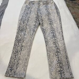 Boston Proper Beige and Black Snake Print Pants